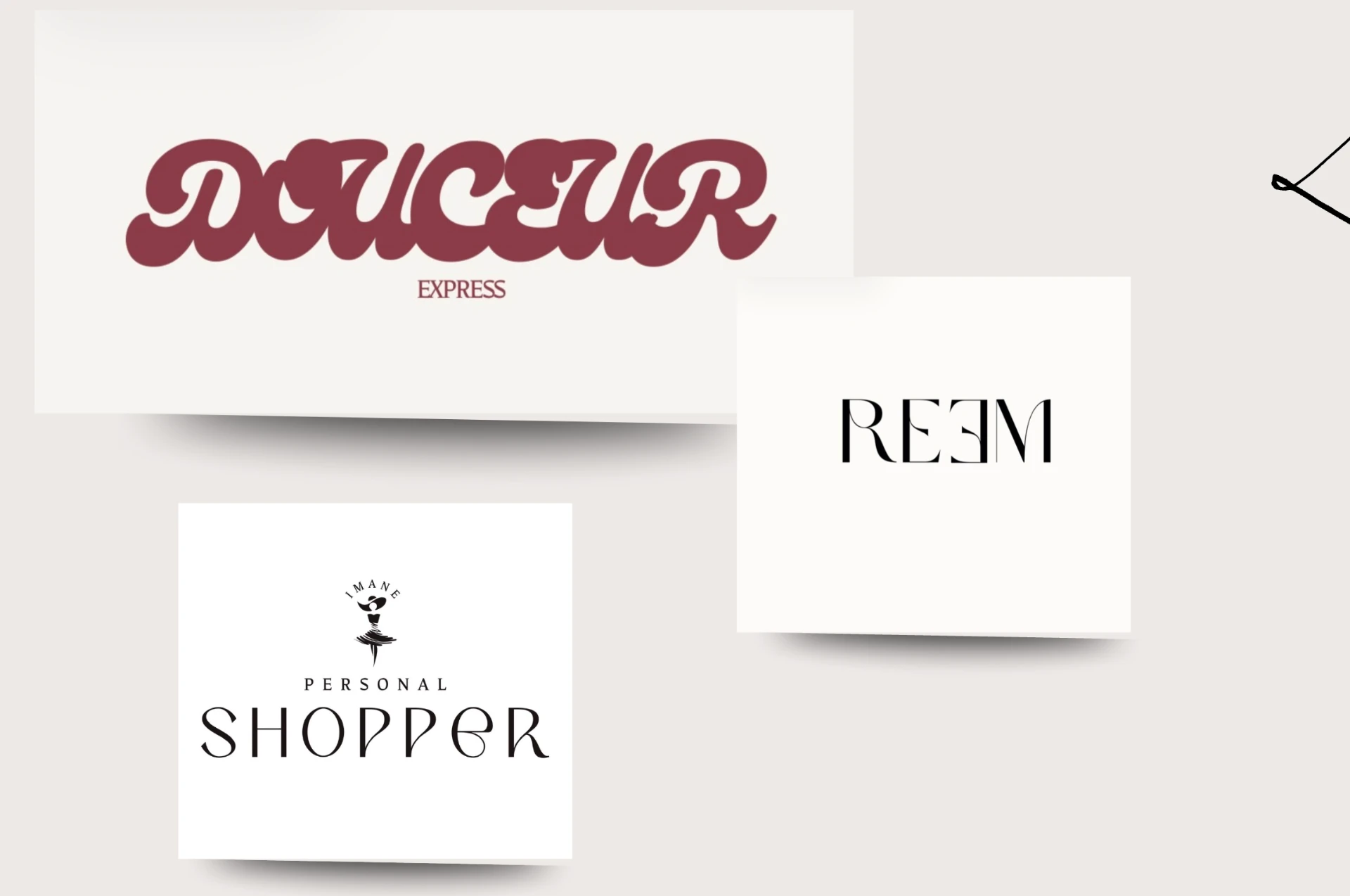 Logos créés pour des marques de beauté et de food