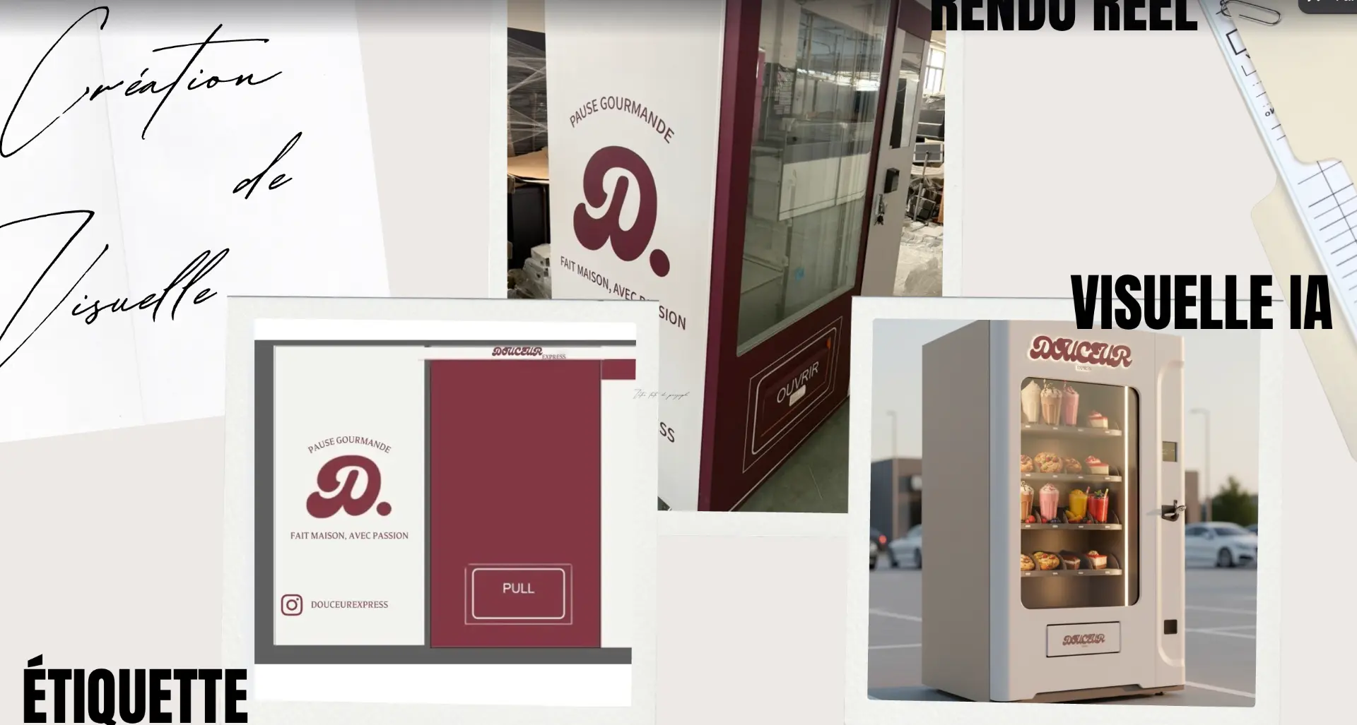 Création d'étiquette et rendu visuel pour une marque de pâtisserie